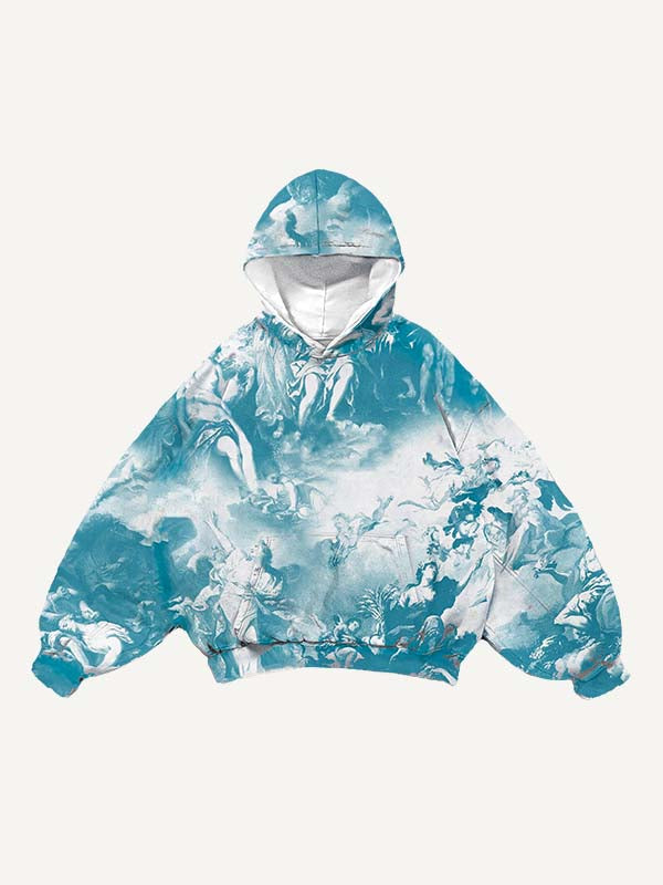 Figure Graphic All Over Print Print Slant Pockets Hoodie