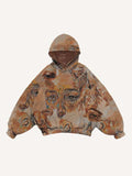 Figure All Over Print Slant Pockets Hoodie