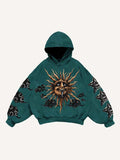 Evil Moon&Sun&Cloud&Star Print Slant Pockets Hoodie