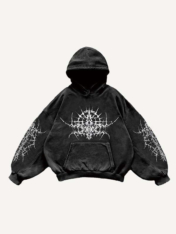 Figure&Wing Graphic Print Slant Pockets Hoodie