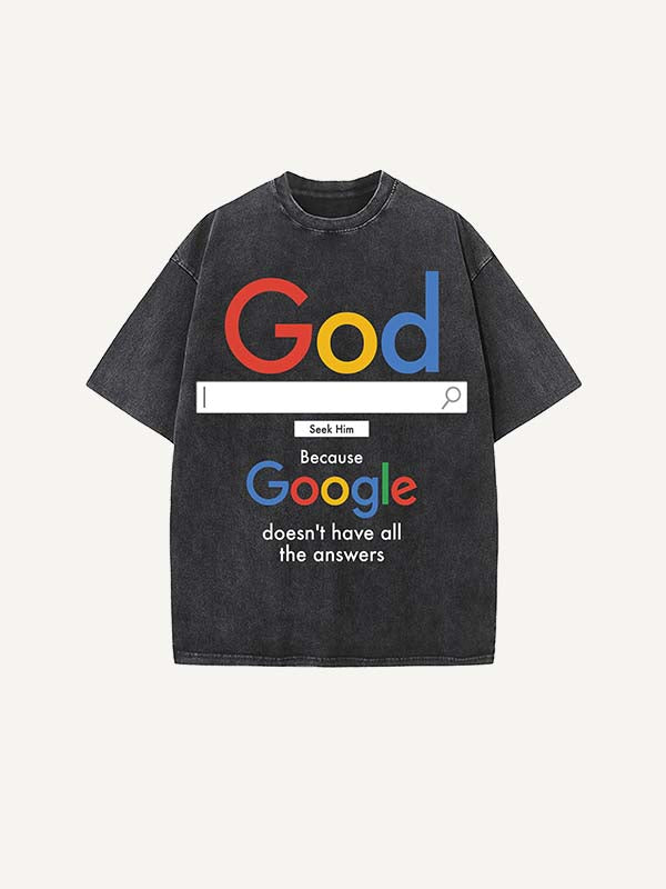 Distressed Washed Letter&Graphic Print Round Neck T-shirt