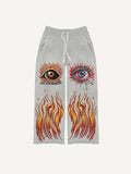Eye&Graphic Print Elastic Waist Pants