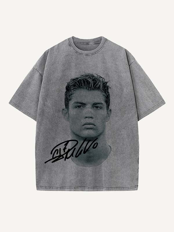 Cristiano Ronaldo Print Round Neck T-shirt