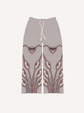 Eye&Tongue&Graphic Faux Decal Print Elastic Waist Pants