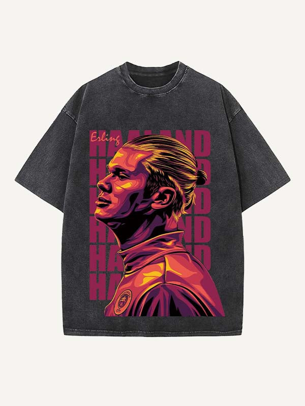 Erling Haaland Print Round Neck T-shirt