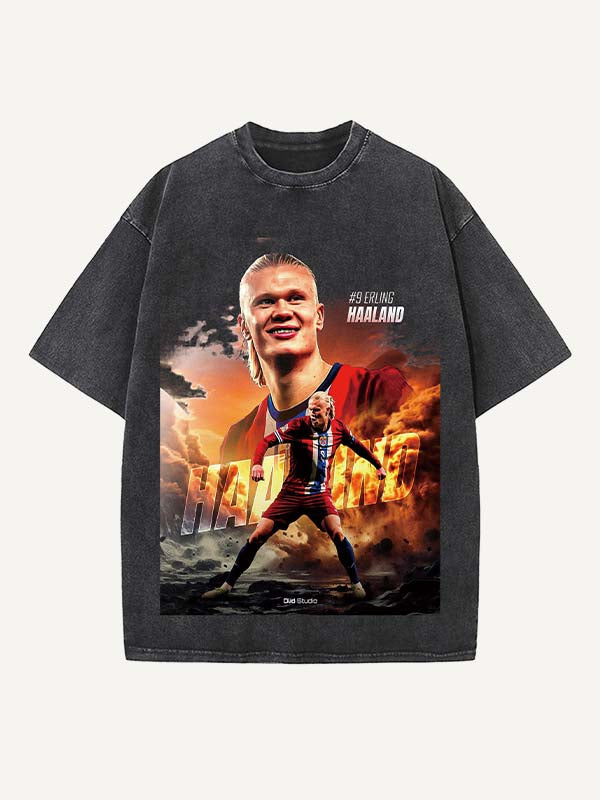 Erling Haaland Print Round Neck T-shirt