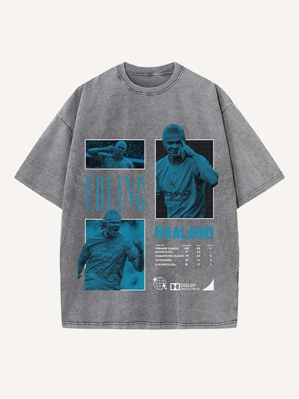 Erling Haaland Print Round Neck T-shirt