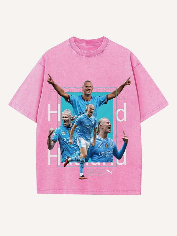 Erling Haaland Print Round Neck T-shirt