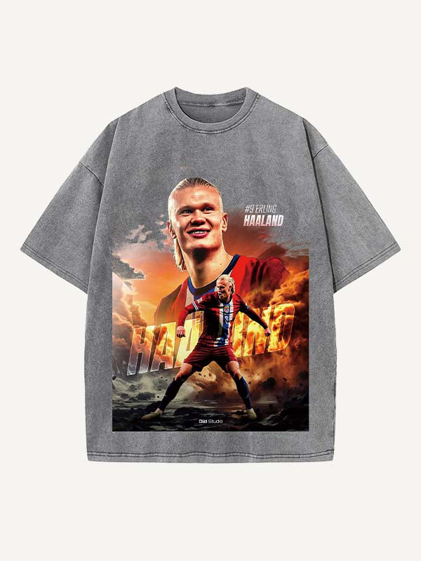 Erling Haaland Print Round Neck T-shirt