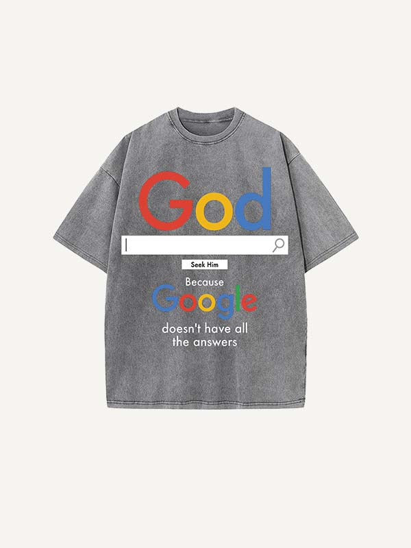 Distressed Washed Letter&Graphic Print Round Neck T-shirt