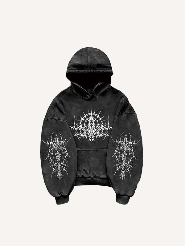 Figure&Wing Graphic Print Slant Pockets Hoodie