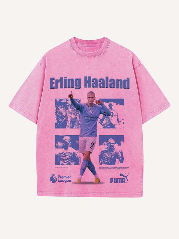 Erling Haaland Print Round Neck T-shirt