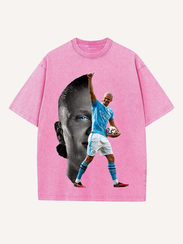 Erling Haaland Print Round Neck T-shirt