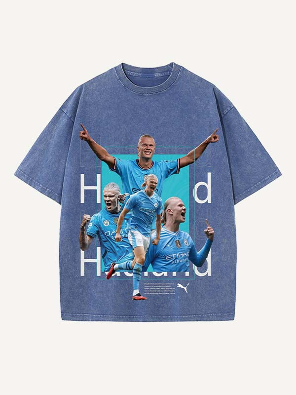 Erling Haaland Print Round Neck T-shirt