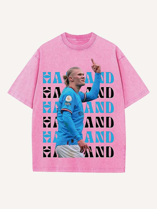 Erling Haaland Print Round Neck T-shirt