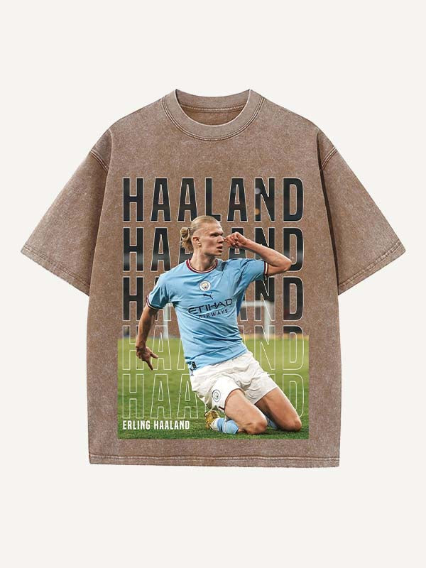 Erling Haaland Print Round Neck T-shirt