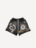 Eye&Cloud&Snake&Palm&Graphic Print Drawstring Waist Shorts