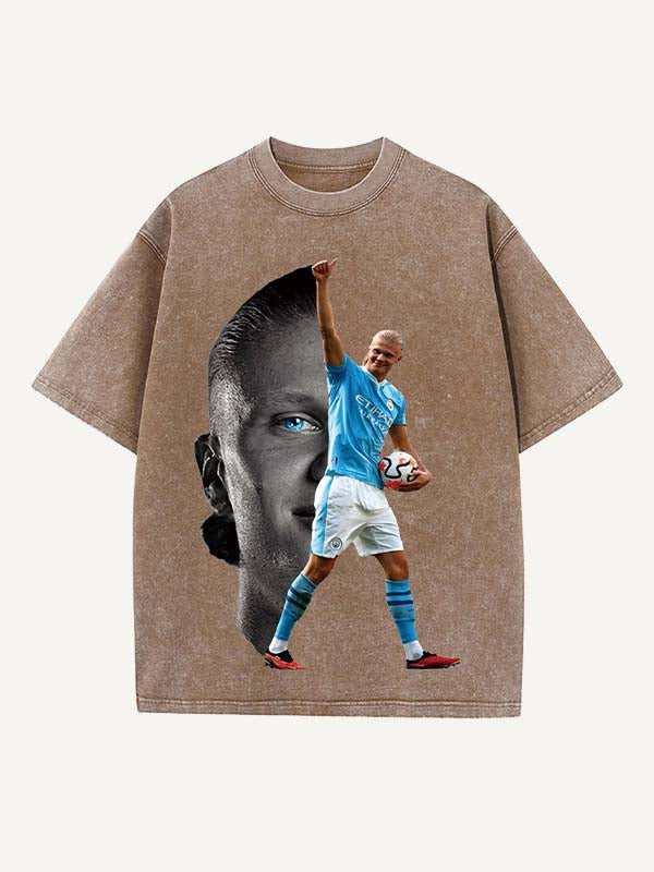 Erling Haaland Print Round Neck T-shirt