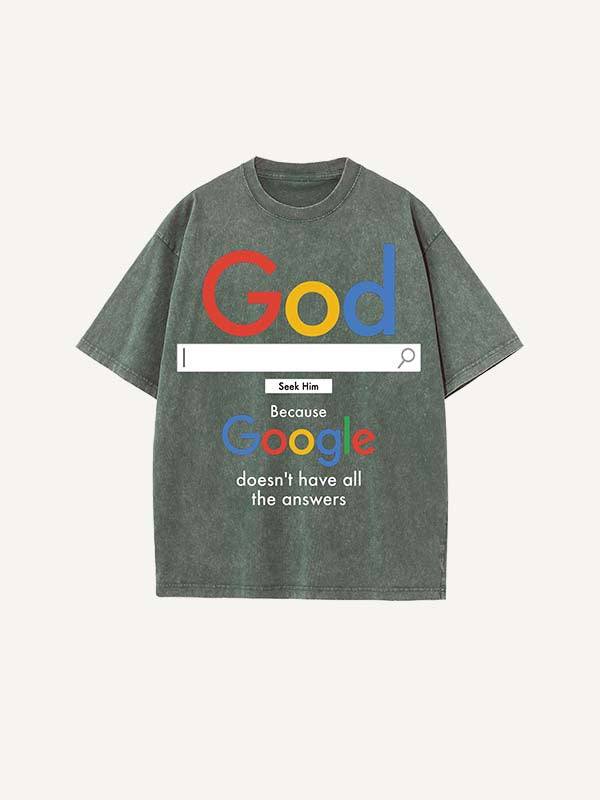 Distressed Washed Letter&Graphic Print Round Neck T-shirt