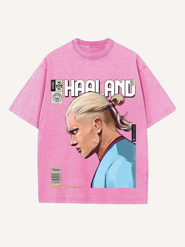 Erling Haaland Print Round Neck T-shirt