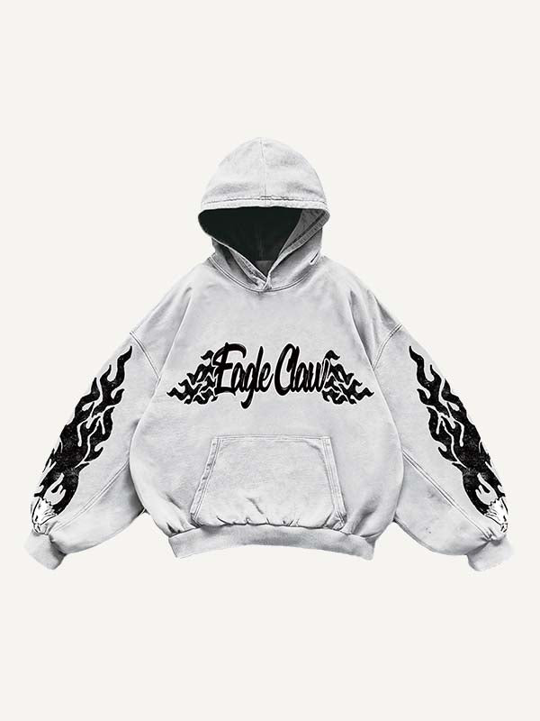 Eagle Graphic Print Slant Pockets Hoodie