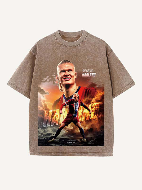 Erling Haaland Print Round Neck T-shirt
