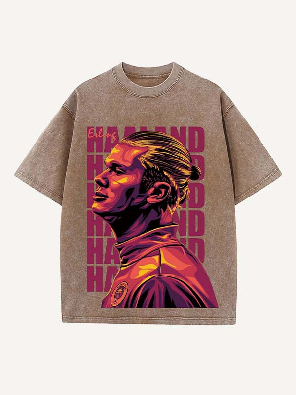 Erling Haaland Print Round Neck T-shirt