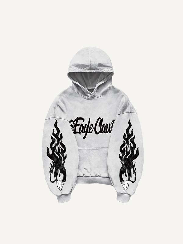 Eagle Graphic Print Slant Pockets Hoodie