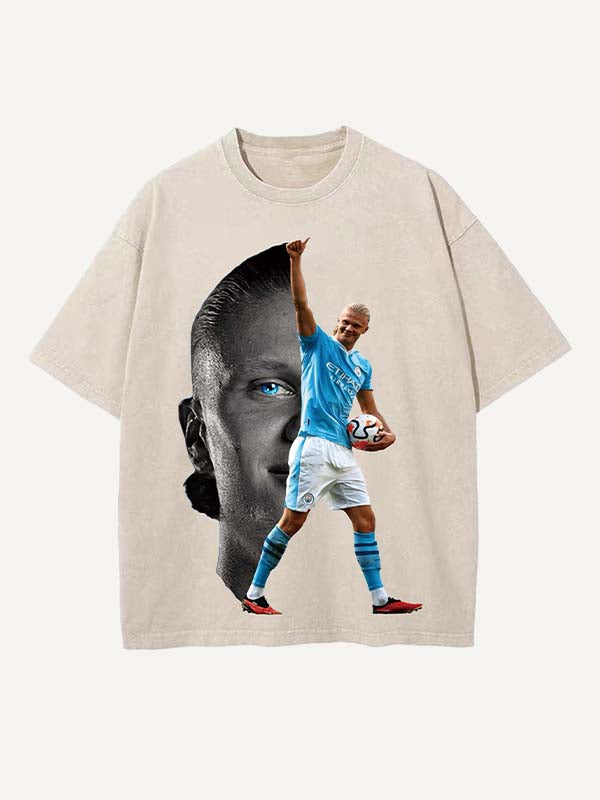 Erling Haaland Print Round Neck T-shirt