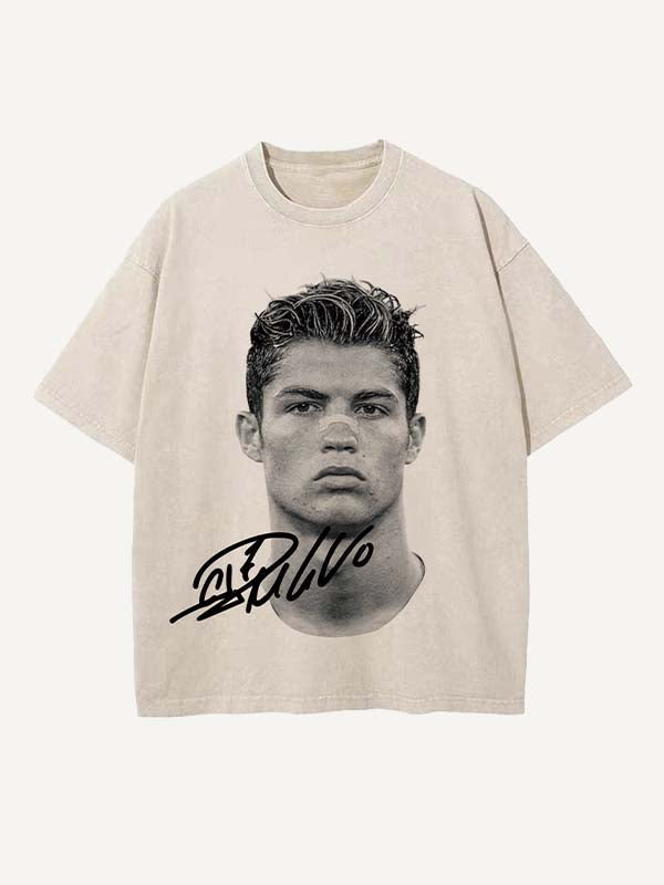 Cristiano Ronaldo Print Round Neck T-shirt
