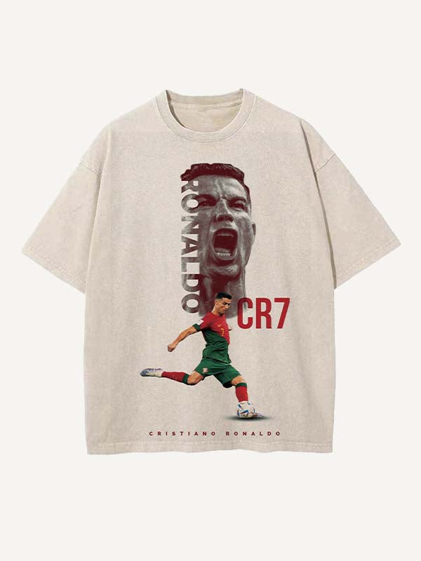 Cristiano Ronaldo Print Round Neck T-shirt