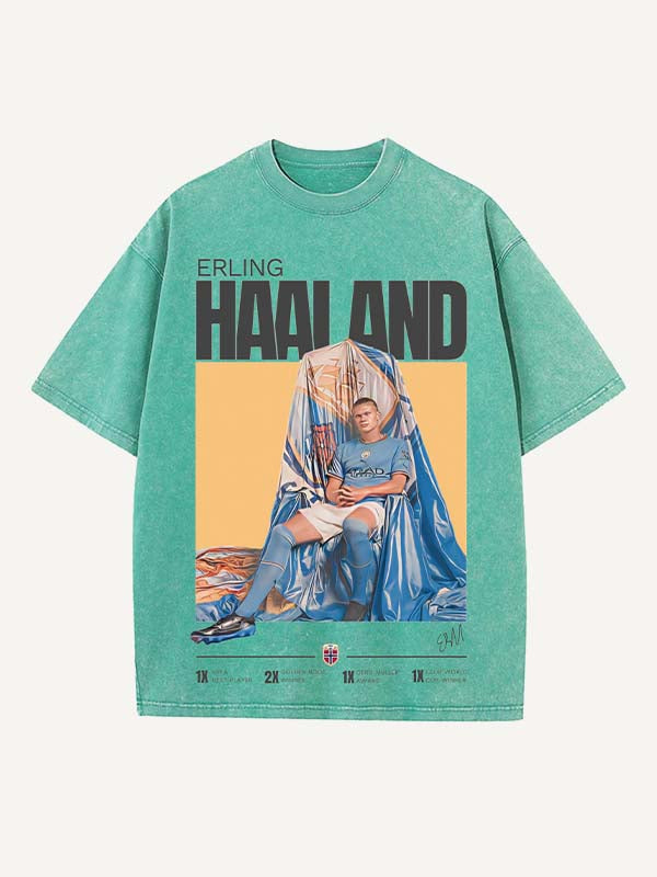 Erling Haaland Print Round Neck T-shirt