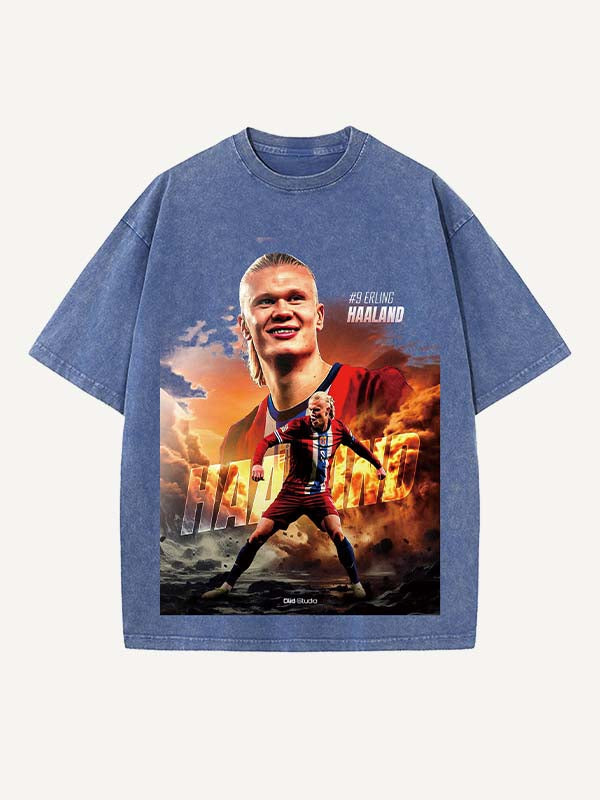 Erling Haaland Print Round Neck T-shirt
