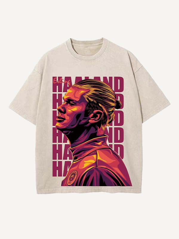 Erling Haaland Print Round Neck T-shirt