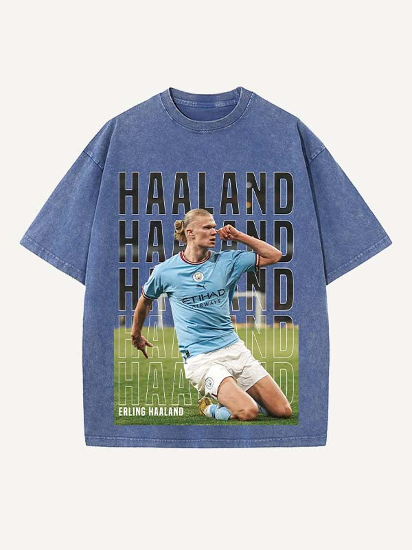 Erling Haaland Print Round Neck T-shirt