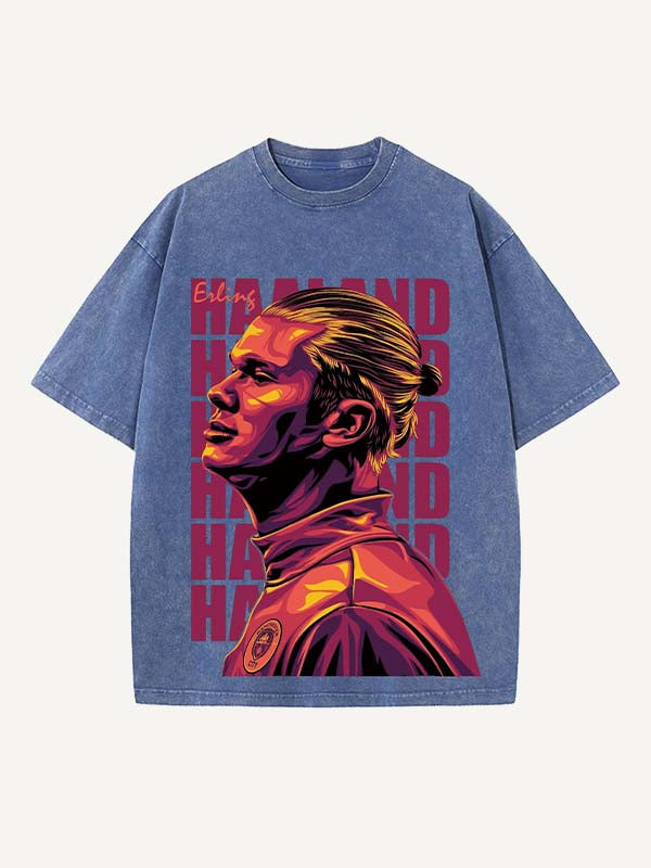 Erling Haaland Print Round Neck T-shirt