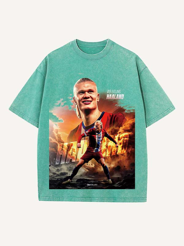 Erling Haaland Print Round Neck T-shirt