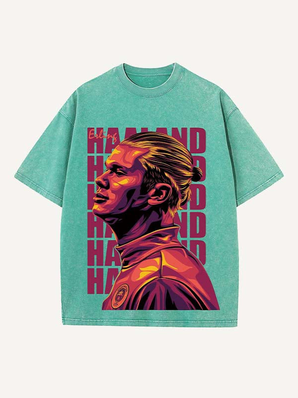 Erling Haaland Print Round Neck T-shirt
