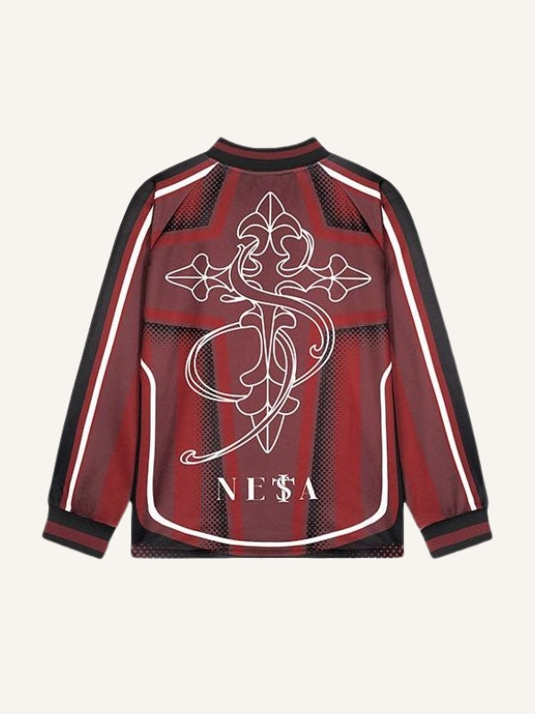 Colorblock Figure&Graphic&Letter Print Round Neck Long-sleeved T-shirt