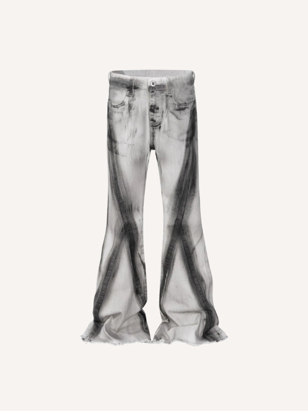 Colorblock Gradient Flared Jeans