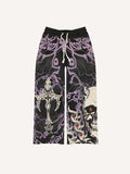 Eyeball&Demon Skull&Graphic Print Elastic Waist Pants