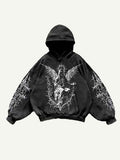 Figure&Wing Graphic Print Slant Pockets Hoodie