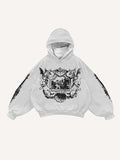 Dragon&Figure Graphic Print Slant Pockets Hoodie