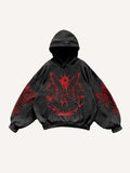 Angel&Cross Graphic Print Slant Pockets Hoodie