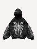Eye&Wing&Graphic Print Slant Pockets Hoodie
